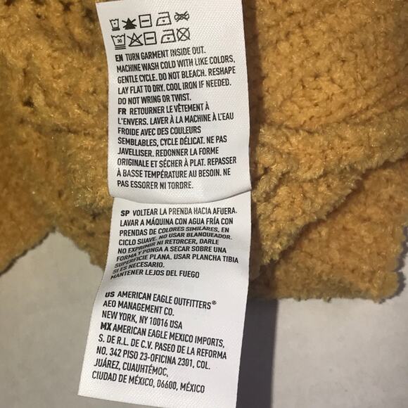 American Eagle Outfitters Mustard Yellow Pullover Cable Knit Sweater Size XS - Picture 9 of 14